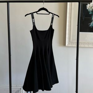 Black pleated Versace midi dress NEW WITH TAGS